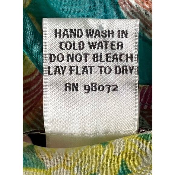 BIG BUDDHA Kimono Poncho Beach Coverup Yellow Floral Pullover One Size Top - Picture 6 of 6